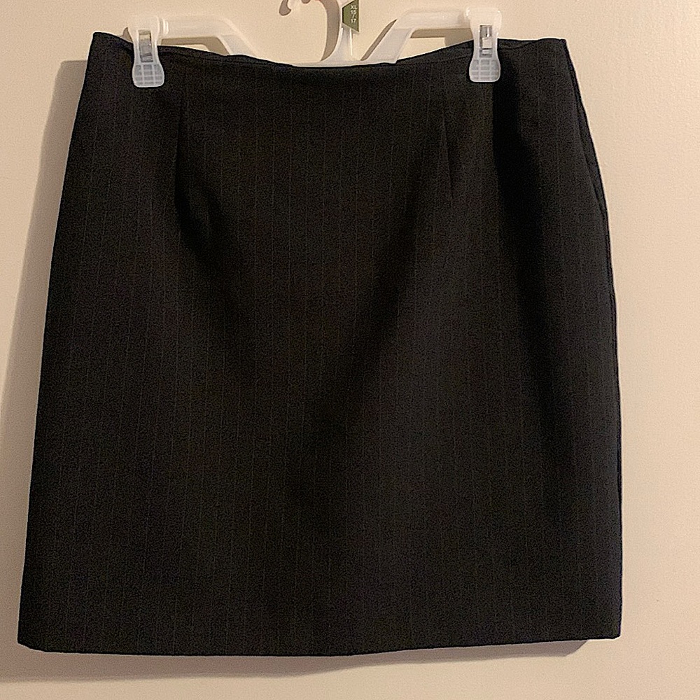 Black Pinstripe Mini Skirt